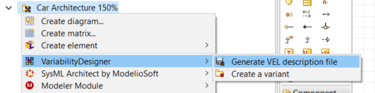 Commands CommandGenerateVELDescription